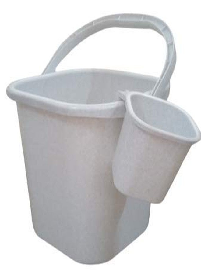 Mbuys Mall Bathroom Bucket (18 Littre) & Matching Mug (1 Littre) Set, Plain Plastic White, Red, Blue, Grey, Cream Square Shape, (Multi-Color) - Image 5